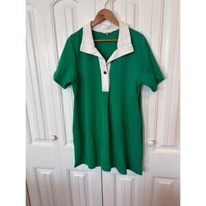 Entro Green And White Polo Dress Size Medium